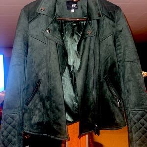 Faux suede moto jacket